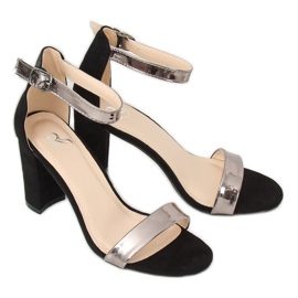 Negro GF-WL-35 Sandalias negras en el poste