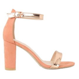 Pink GF-WL-35 Sandalias rosas en el poste