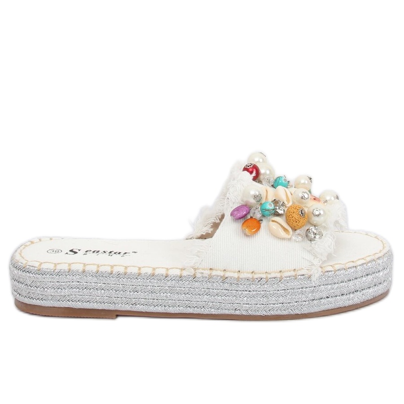 Blanco JH80 Alpargatas de mezclilla blancas multicolor Blanco JH80 Alpargatas de mezclilla blancas multicolor