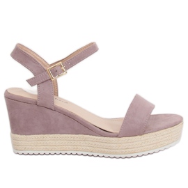 Sandalias cuña violeta alpargatas LY9109 Violeta púrpura