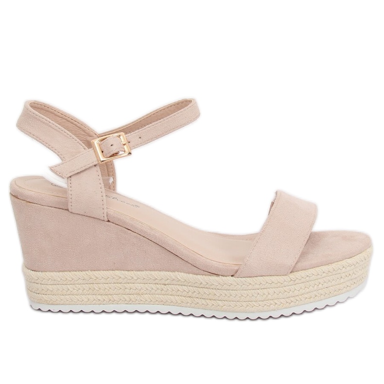 Sandalias beige con alpargatas de cuña LY9109 Beige