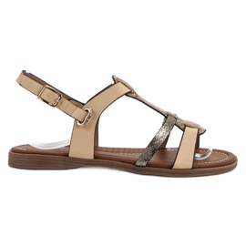Small Swan Sandalias de mujer cómodas beige