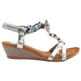 SHELOVET Sandalias con adornos gris