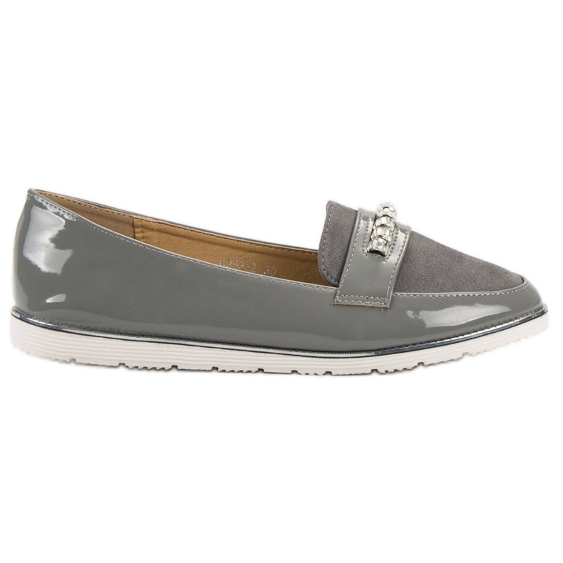 SHELOVET Mocasines lacados grises