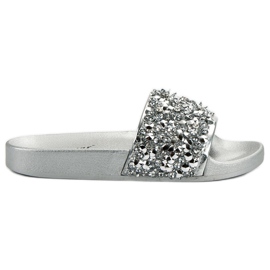 Seastar Pantuflas plateadas elegantes gris