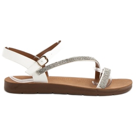 Camo Sandalias Con Circonita blanco