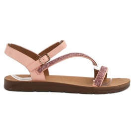 Camo Sandalias Con Circonita rosa