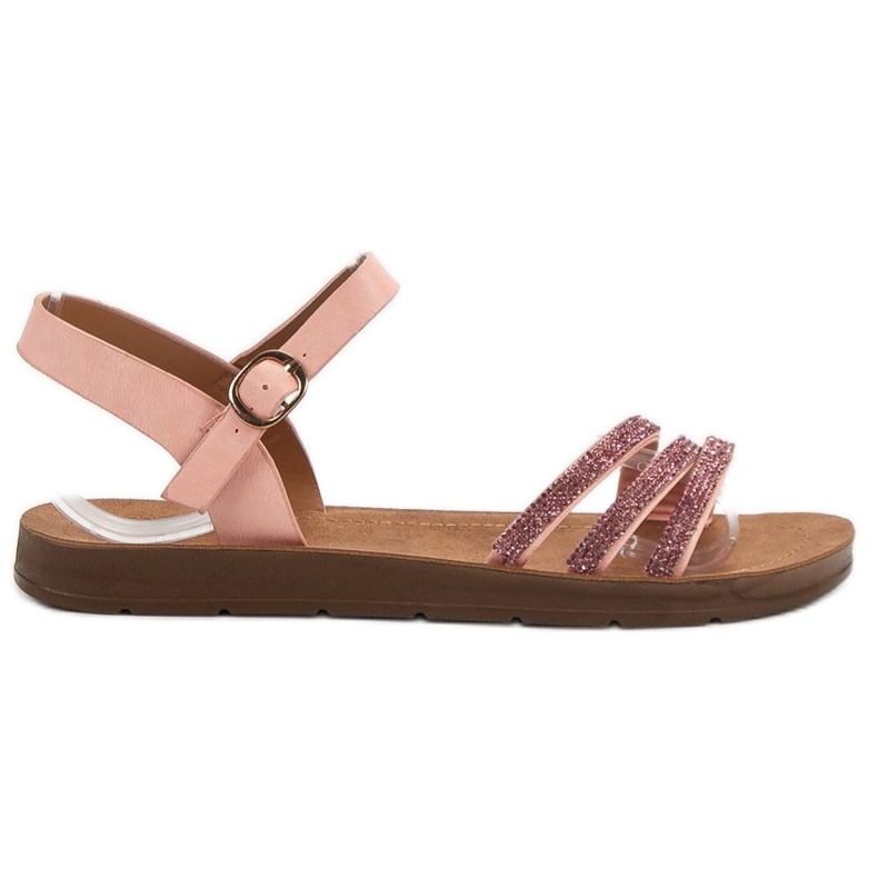 Camo Sandalias Planas Con Circonita rosado