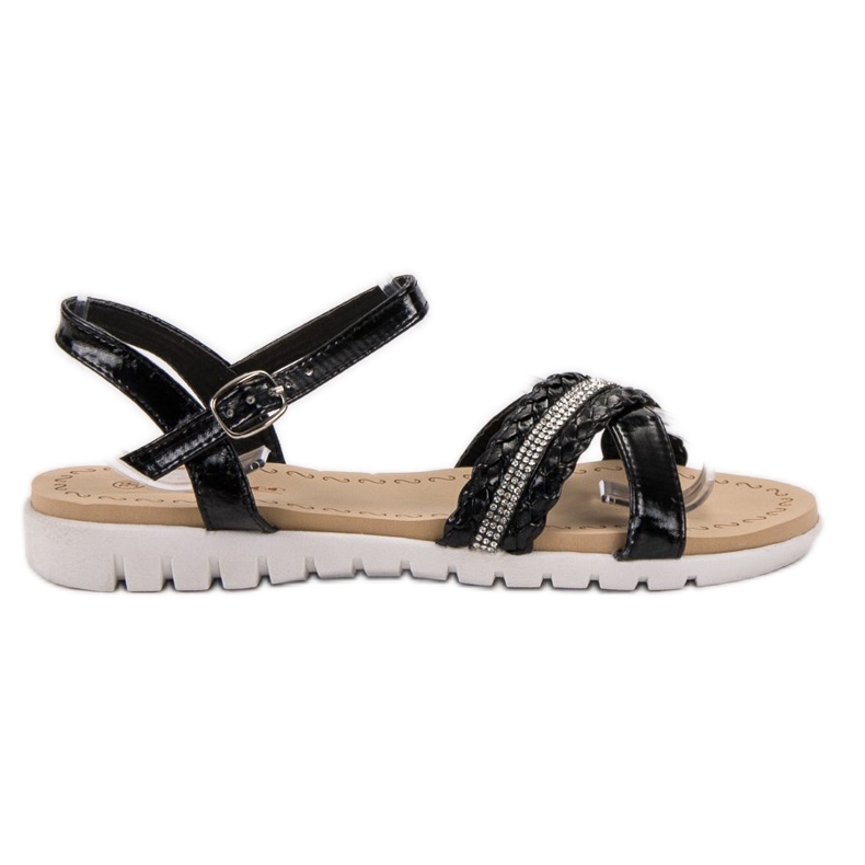 Groto Gogo Sandalias con cristales negro