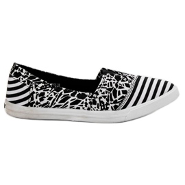 Sweet Shoes Slipons con patrón blanco negro