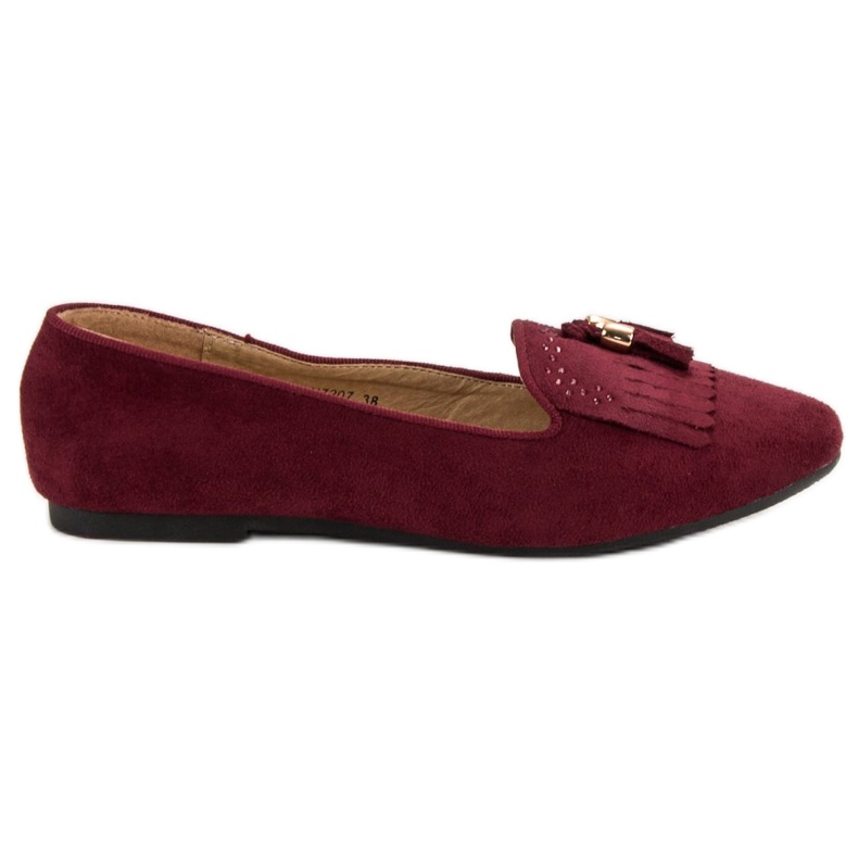 SHELOVET Mocasines con flecos rojo