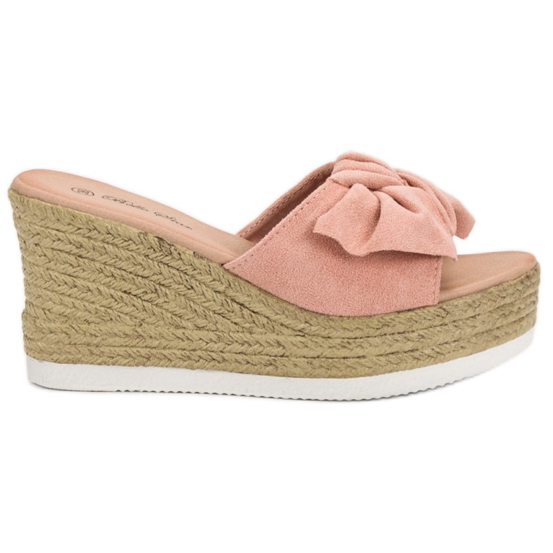 Bello Star Sandalias de cuña de ante rosado