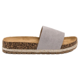 Bestelle Pantuflas clásicas de gamuza gris