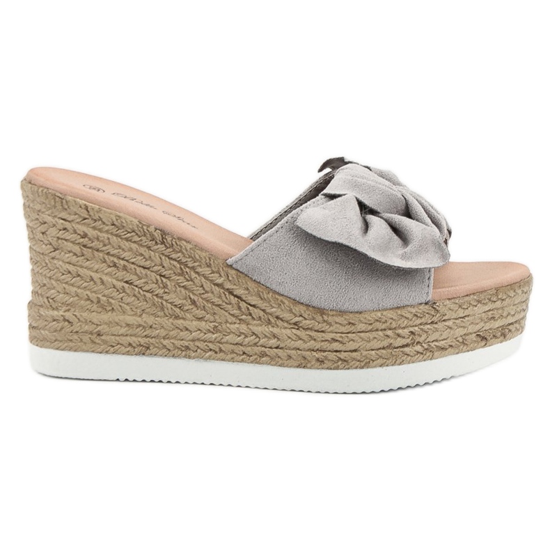 Bello Star Sandalias de cuña de ante gris