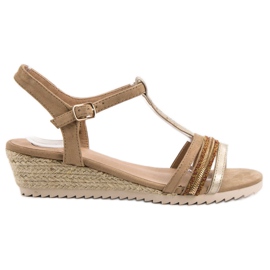 Kylie Sandalias alpargatas marrón amarillo