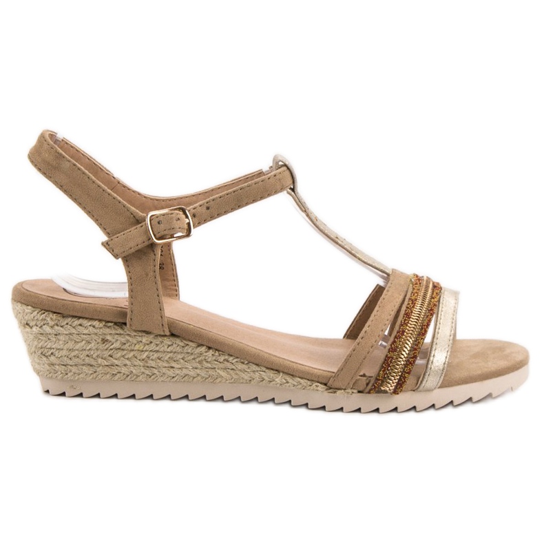 Kylie Sandalias alpargatas marrón amarillo