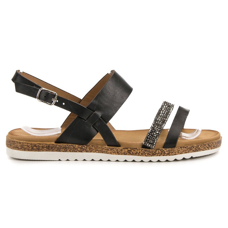 SHELOVET Sandalias Con Circonita negro