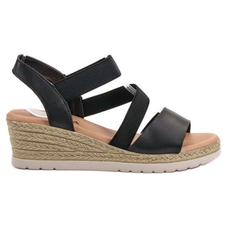 SHELOVET Sandalias sin cordones en cuña negro