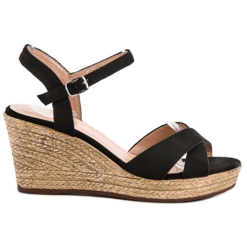 Best Shoes Sandalias negras en cuña negro Best Shoes Sandalias negras en cuña negro