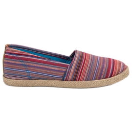 McKey Alpargatas Rayas marrón rojo azul
