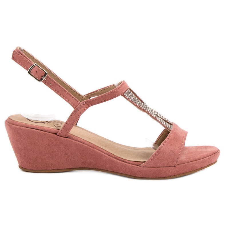 Kylie Sandalias rosas con cristales rosado