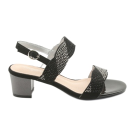 Sergio Leone Sandalias en el SK795 Post Negro con circones
