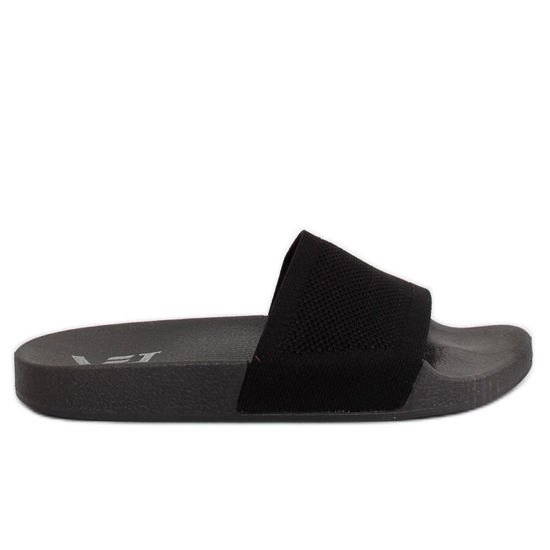 Pantuflas negras con cinturón de punto PT-110 Negra negro