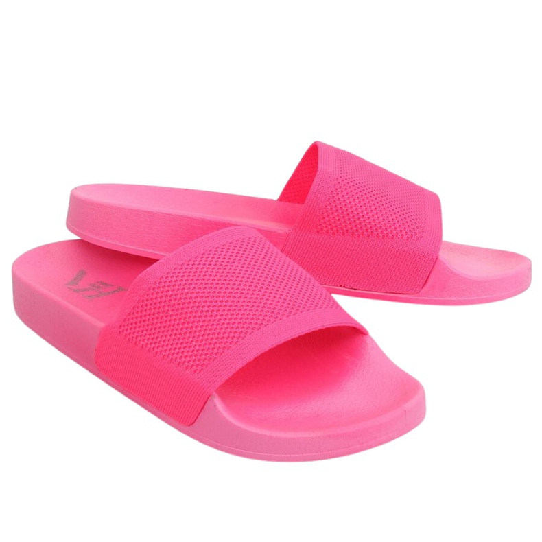 Pantuflas con cinturón de punto rosa PT-110 Fucsia rosado