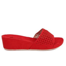 Pantuflas caladas rojas JS-03 Rojo
