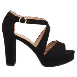 Black VV-23 Sandalias plataforma negras negro
