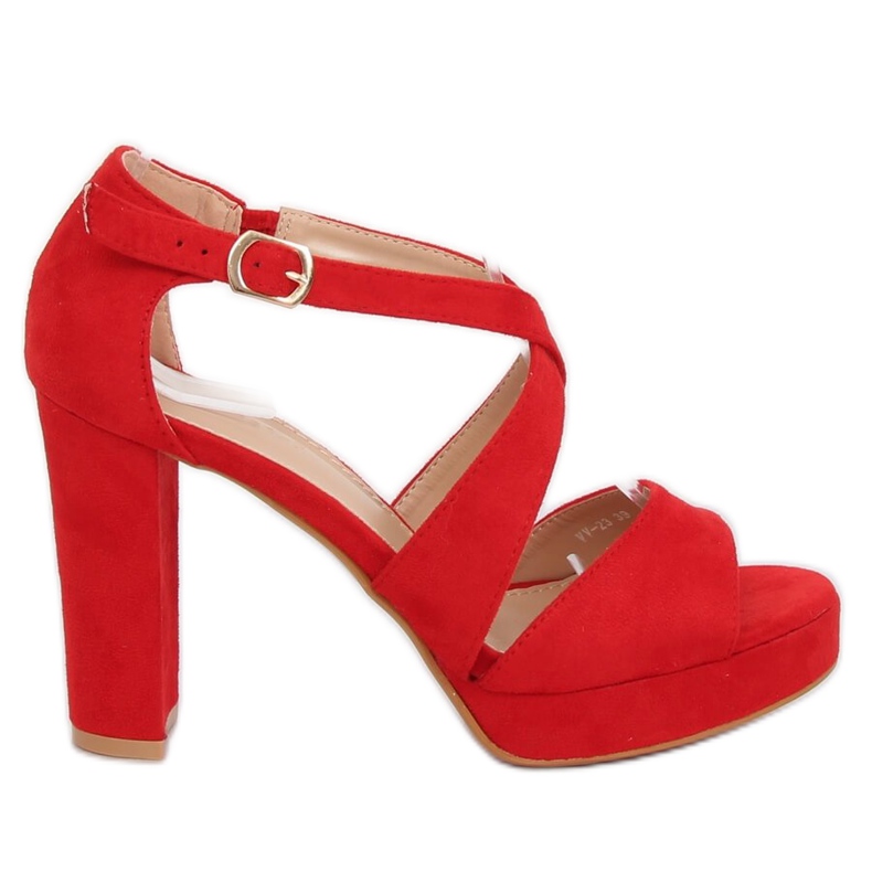 Red VV-23 Sandalias rojas en la plataforma rojo