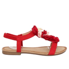 Sandalias con flores rojo 218-174 Rojo