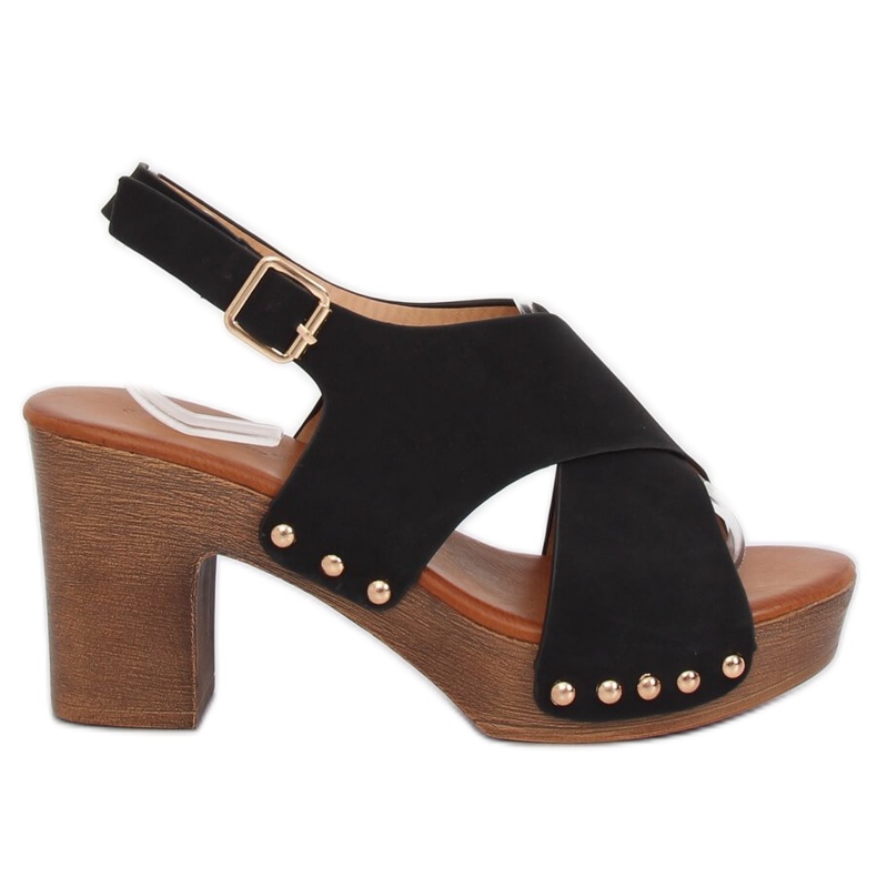 Sandalias ala zuecos negro D-131 Negro
