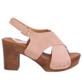Sandalias ala rosa zuecos D-131 Rosa rosado