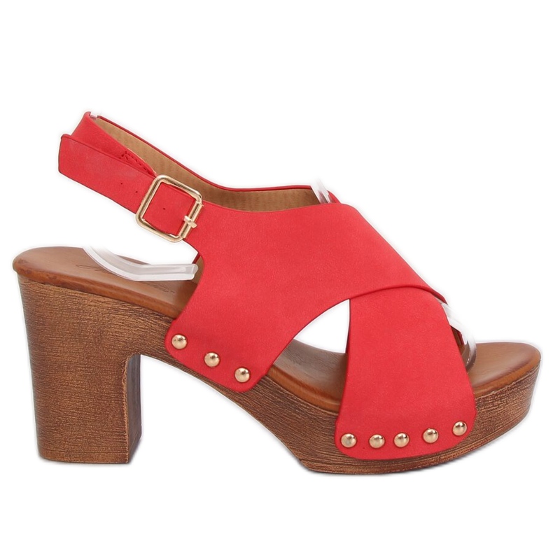 Sandalias ala rojo zuecos D-131 Rojo