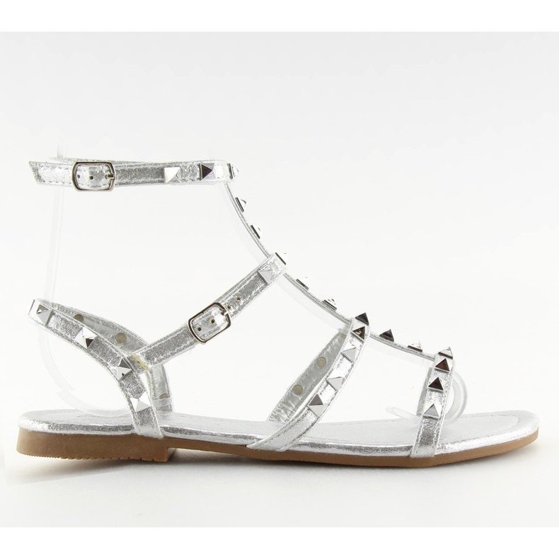 Sandalias de mujer con plata H56 Silver II-GAT espárragos. gris
