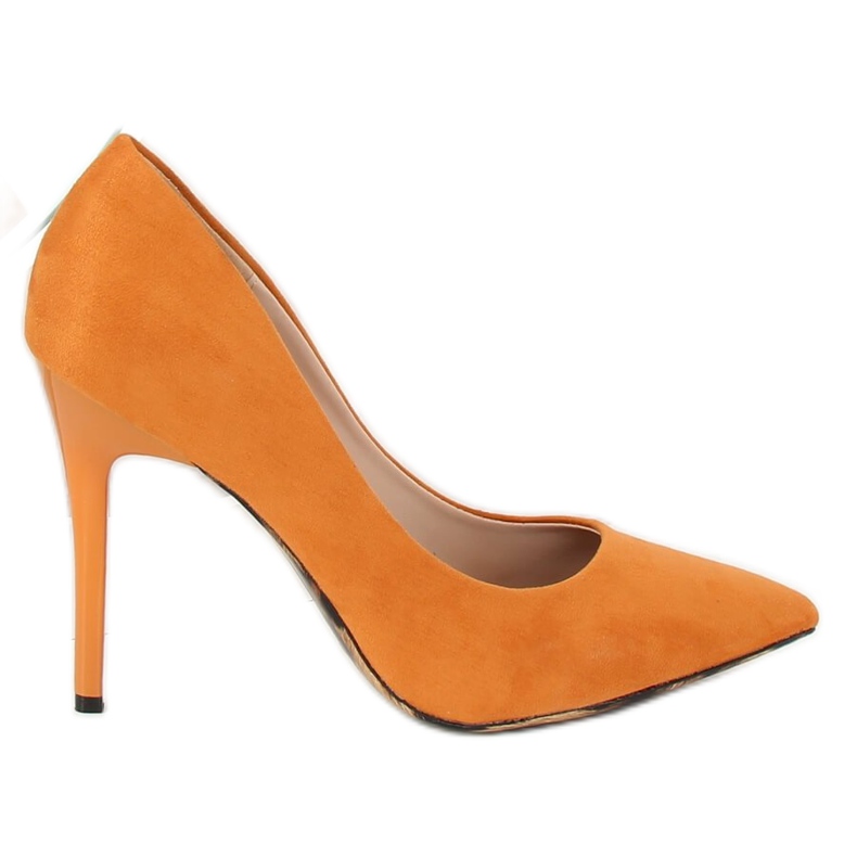 Zapatos de tacón en camello 9003-18 Pin naranja multicolor