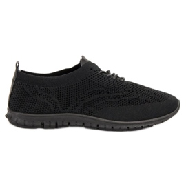 SHELOVET Calzado textil con cordones negro