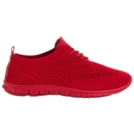 SHELOVET Calzado textil con cordones rojo