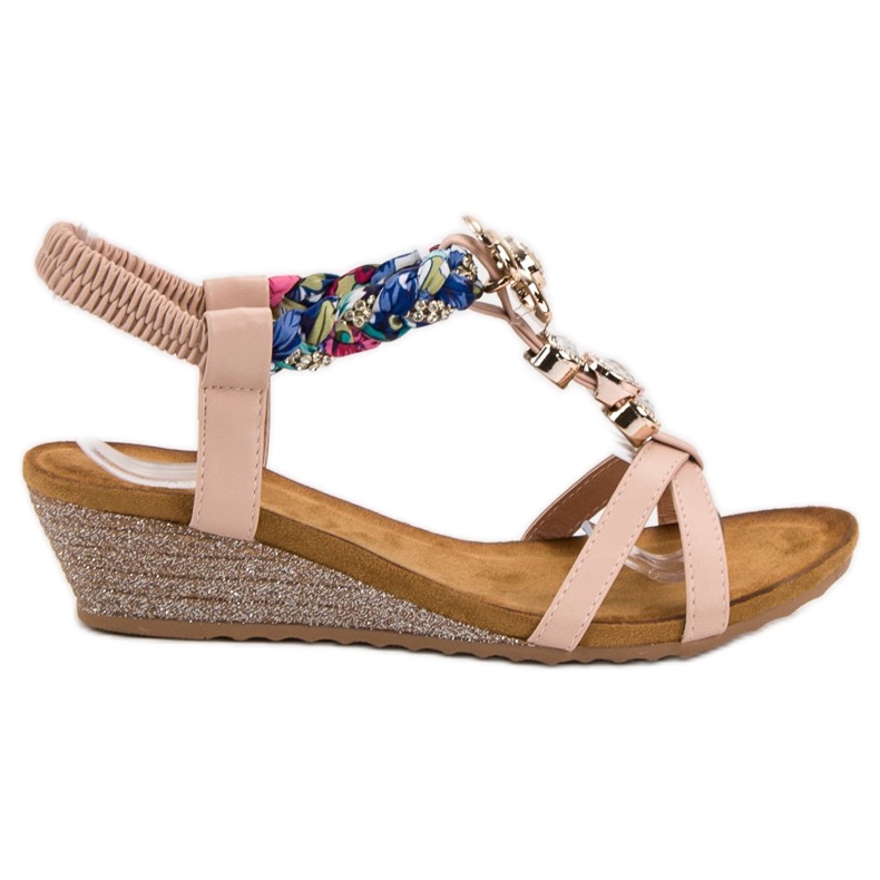 SHELOVET Sandalias con adornos rosado