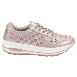 Filippo Zapatos de brocado de piel rosa