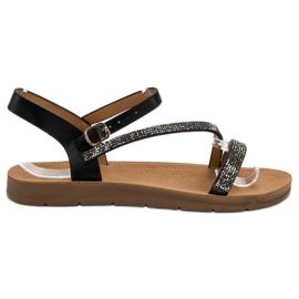 Camo Sandalias Con Circonita negro