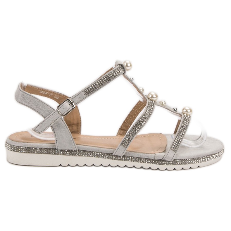 GUAPISSIMA Sandalias con Perlas gris GUAPISSIMA Sandalias con Perlas gris