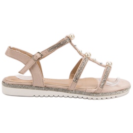 GUAPISSIMA Sandalias con Perlas rosa