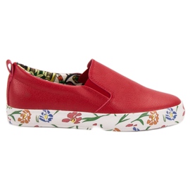 Groto Gogo Slipons de moda rojo