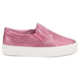 SHELOVET Zapatillas sin cordones rosas