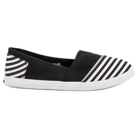 SHELOVET Zapatillas sin cordones ligeras blanco negro