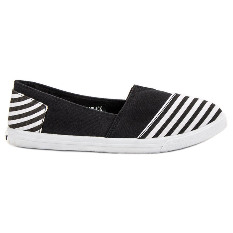 SHELOVET Zapatillas sin cordones ligeras blanco negro
