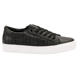 J. Star Zapatillas negras caladas negro