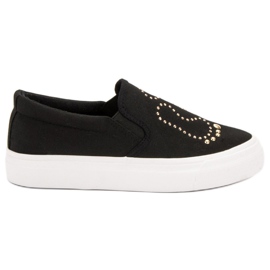 J. Star Slipons con diamantes de imitación negro